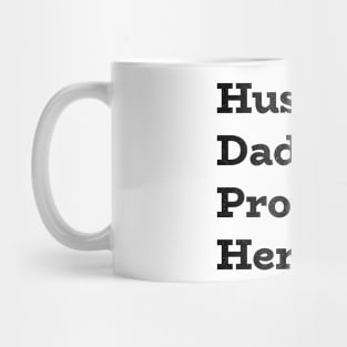 Husband. Daddy. Protector. Hero. With icons. Fathers Day Gift. Mug